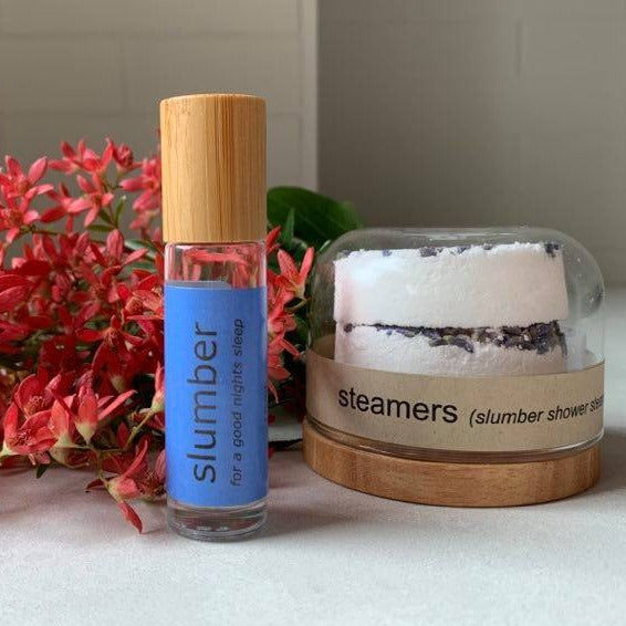 Christmas gifts - slumber roller bottle blend and shower steamer