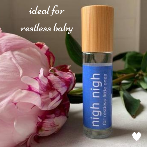 10ml bamboo and glass essential oil roller bottle for restless babies.