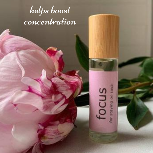 10ml bamboo and glass essential oil roller bottle for concentration.