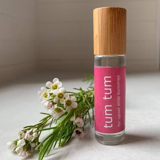 tum tum essential oil roller blend with Digestzen and Lavender.